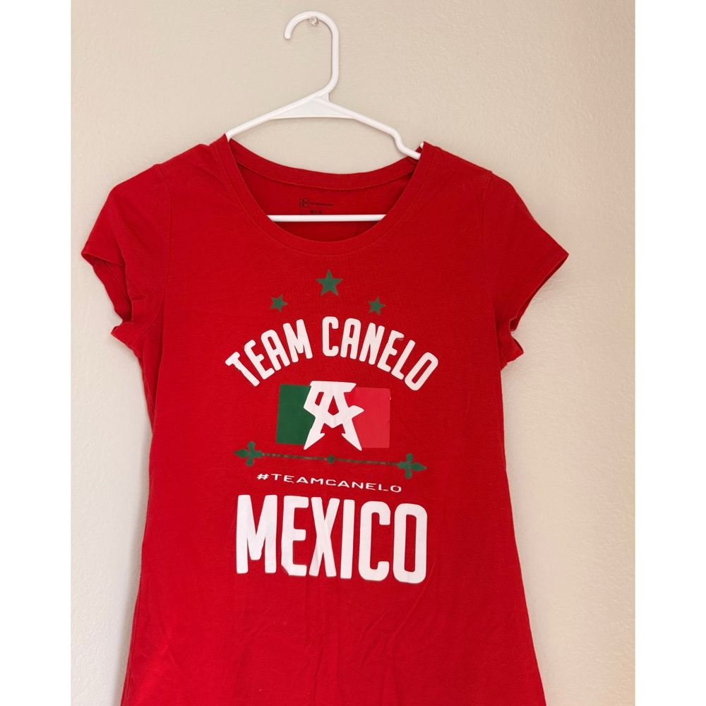 Team Canelo Alvarez Mexico Red Graphic Tee - Size M (7-9)